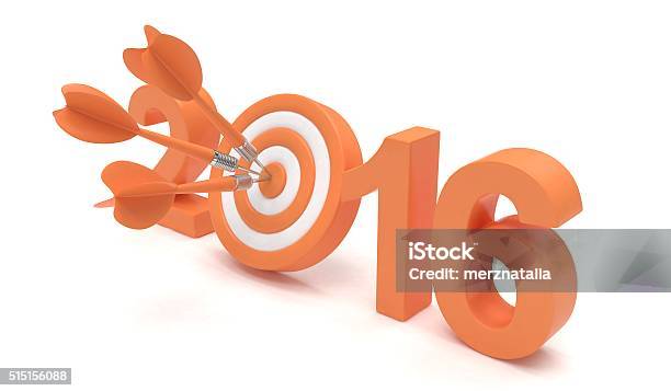 Render 2016 Target Stock Photo - Download Image Now - 2016, Aiming, Chalkboard - Visual Aid