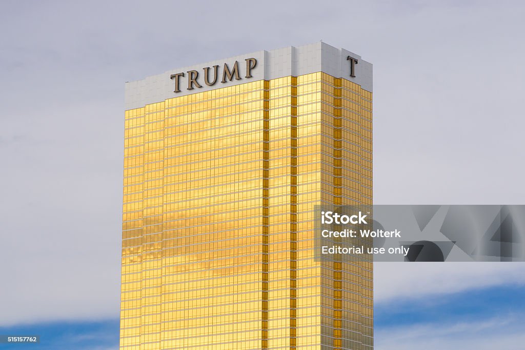 Trump Hotel Las Vegas Las Vegas, United States - Feburary 14, 2016: The Trump Hotel Las Vegas timeshare and hotellocated on the Las Vegas Strip. The Trump is named after businessman, celebrity and politician Donald Trump. Las Vegas Stock Photo