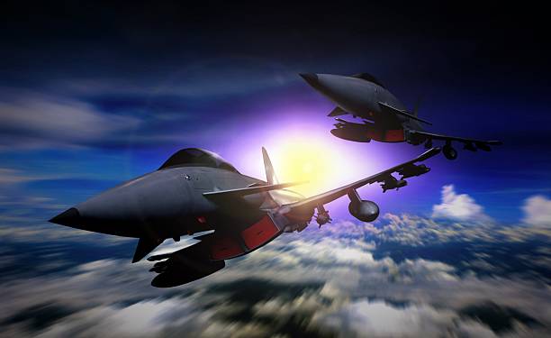 istock Two fighter jet flying in a mission 515157846