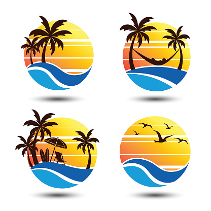 Summer holidays design Labels, Badges,emblem,vector illustration