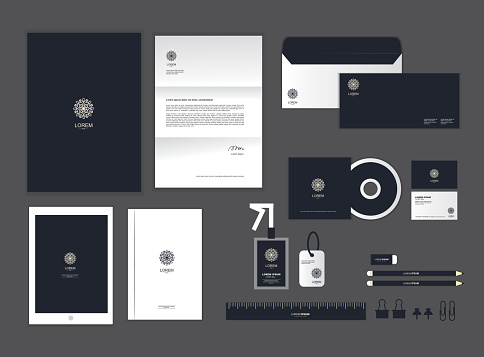 corporate identity template for your business includes CD Cover, Business Card, folder, ruler, Envelope and Letter Head Designs H