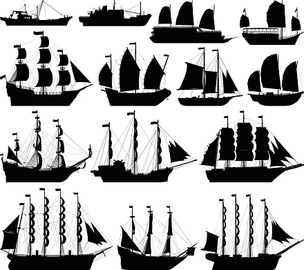 Ship silhouettes.