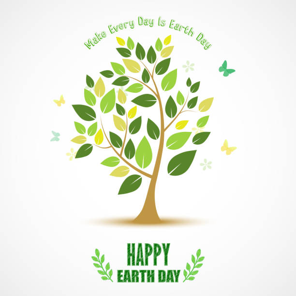 추상적임 로세아 for 행복함 지구별 일 - earth day banner placard green stock illustrations