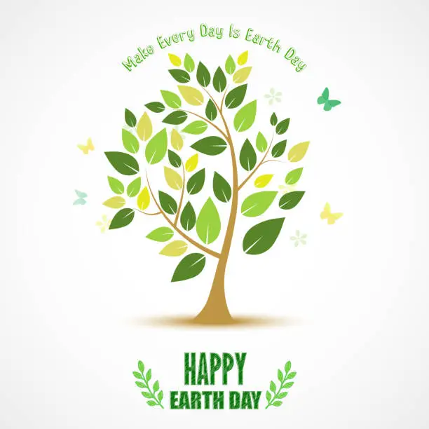 Vector illustration of Abstract tree for Happy Earth Day