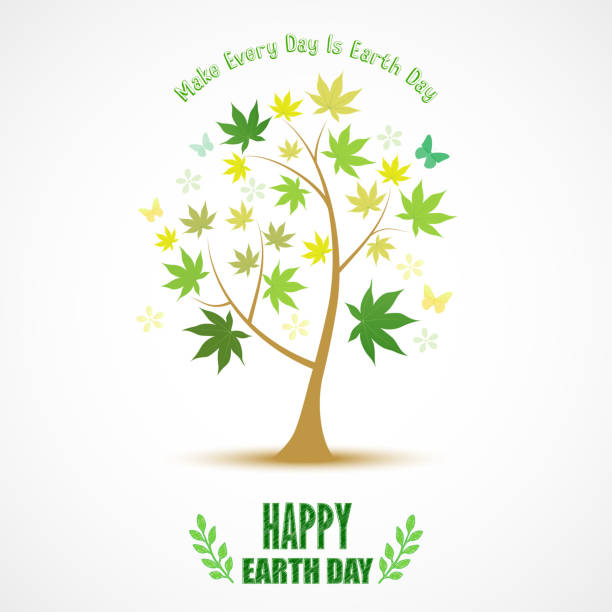 추상적임 로세아 for 행복함 지구별 일 - earth day banner placard green stock illustrations