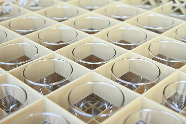 selective focus glass in the rack