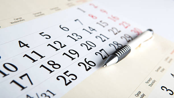 istock calendar days with numbers and pen 515166801