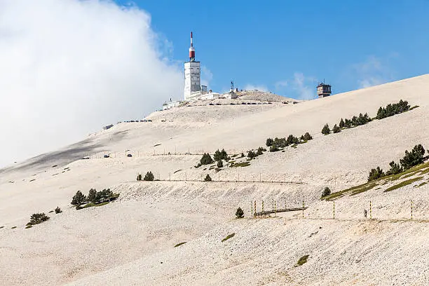 The last part of the road that goes to the summit of Mount Ventoux, 1912m, Provence, France.