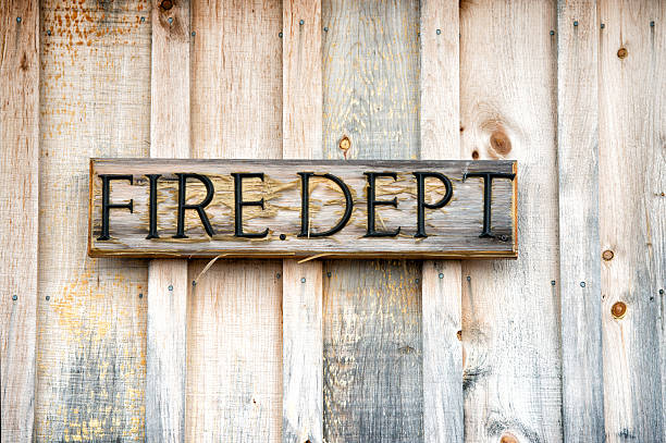 istock Wooden Fire Department Sign 515168529