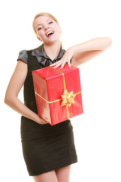 istock holidays love happiness concept - girl with gift box 515170565