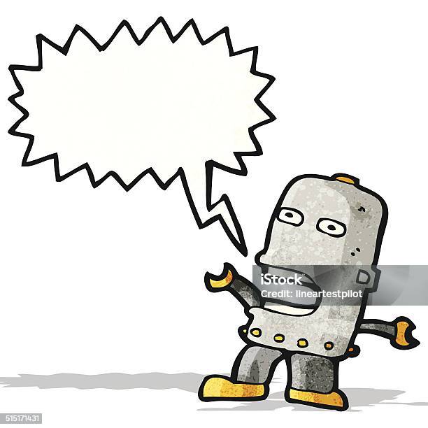 Cartoon Funny Robot With Speech Bubble Stock Illustration - Download Image  Now - Bizarre, Clip Art, Cultures - iStock