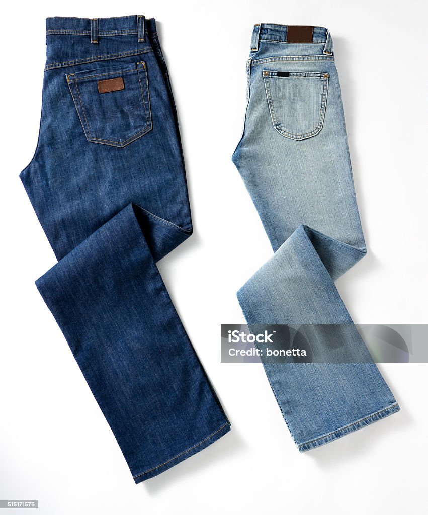 jeans jeans on white background Blue Stock Photo