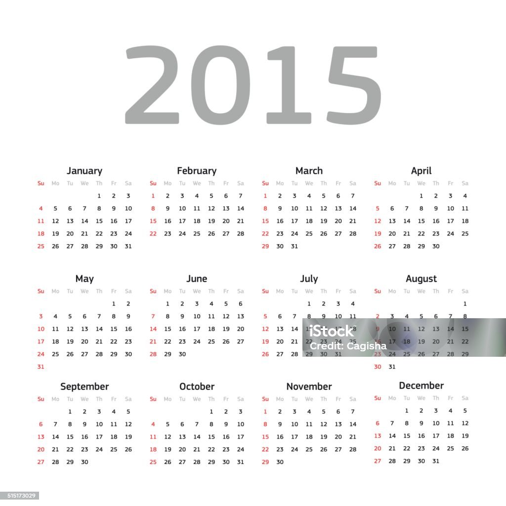 Calender 2015 Vector calendar for 2015 2015 stock vector