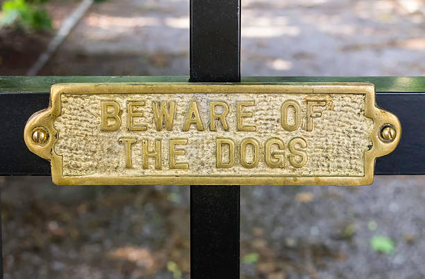 istock Warning sign on gate to house 515173149