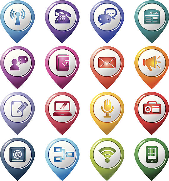 ilustraciones, imágenes clip art, dibujos animados e iconos de stock de puntero icons01 comunicación - information symbol audio