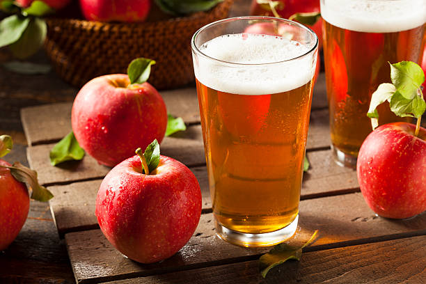 Hard Apple Cider Ale Hard Apple Cider Ale Ready to Drink apple juice photos stock pictures, royalty-free photos & images
