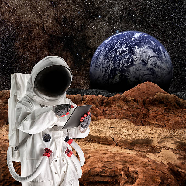 istock Astronaut Walking On Mars or the Moon 515173777