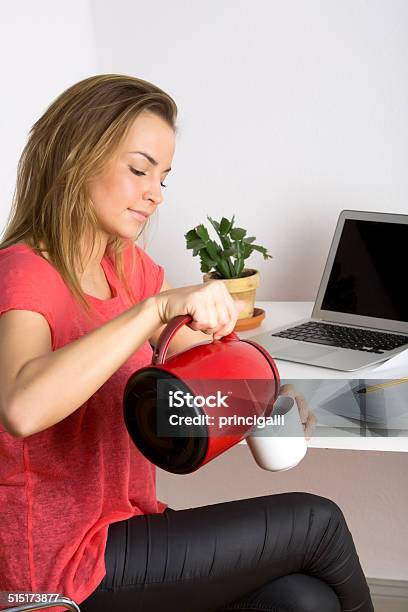 Student Pouring Coffee Stock Photo - Download Image Now - 20-29 Years, Adult, Adults Only