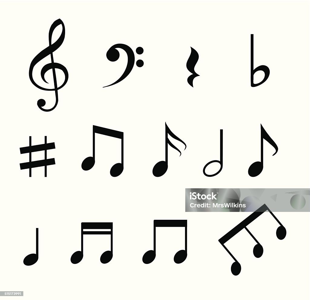 Set of music notes vector Musical Note stock vector