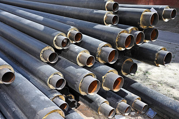 istock Steel pipe with heat insulation 515192340