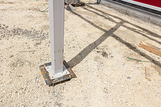 istock Bottom of the steel pillar. 515193626