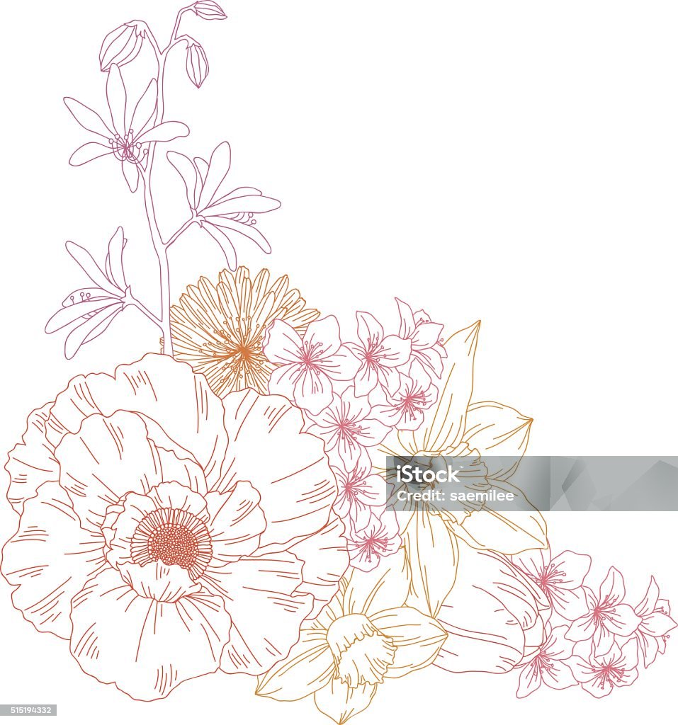 Flowers Hand drawn vector illustration of flowers. Flower stock vector