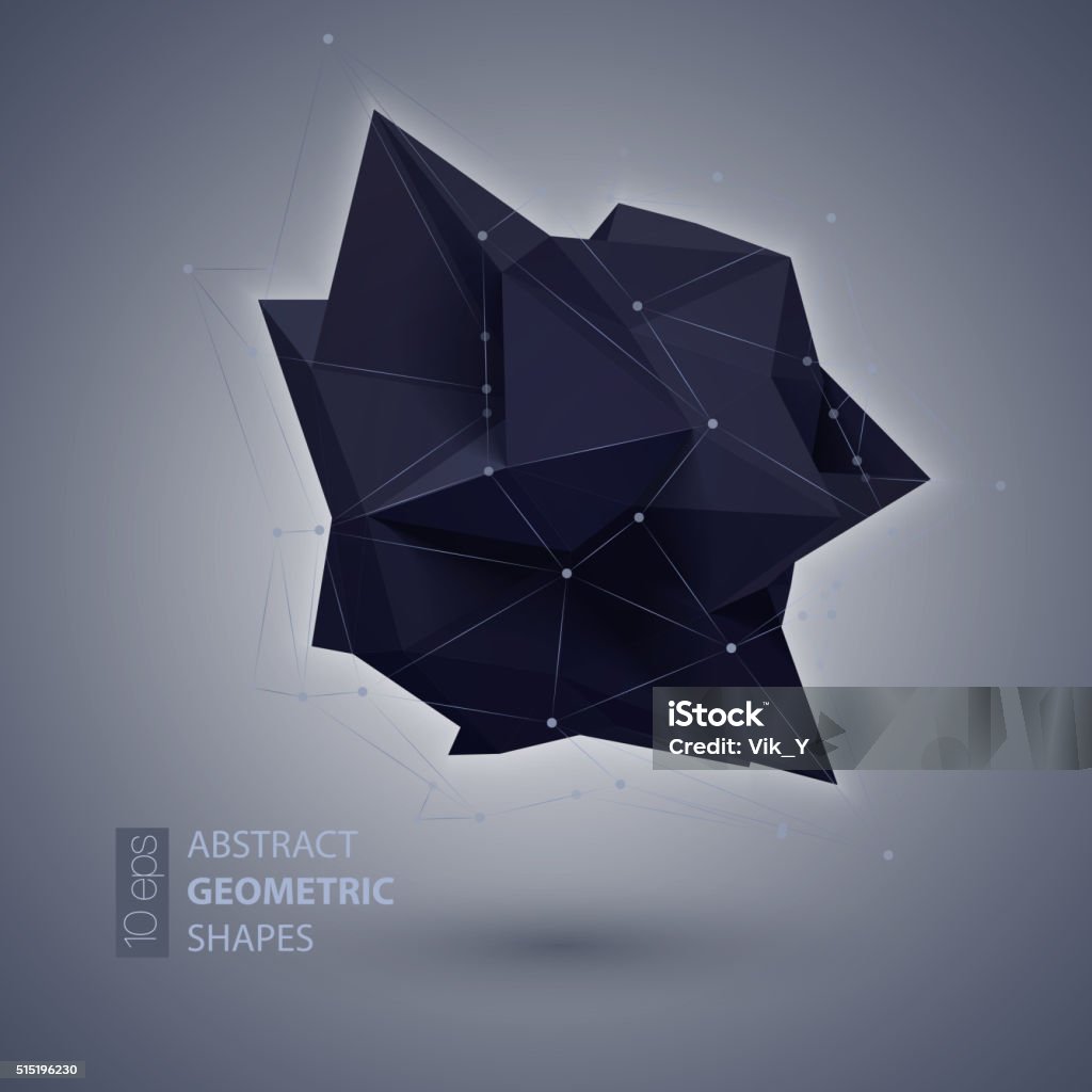 Abstract Geometric Shape Triangular Crystal Vector Illustration Stock ...
