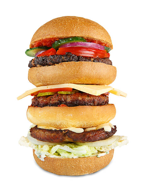 istock Tasty big hamburger isolated at white background 515196804