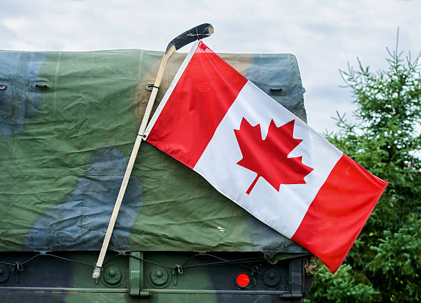 istock Canadian Flag on a Military Vehicle 515196937