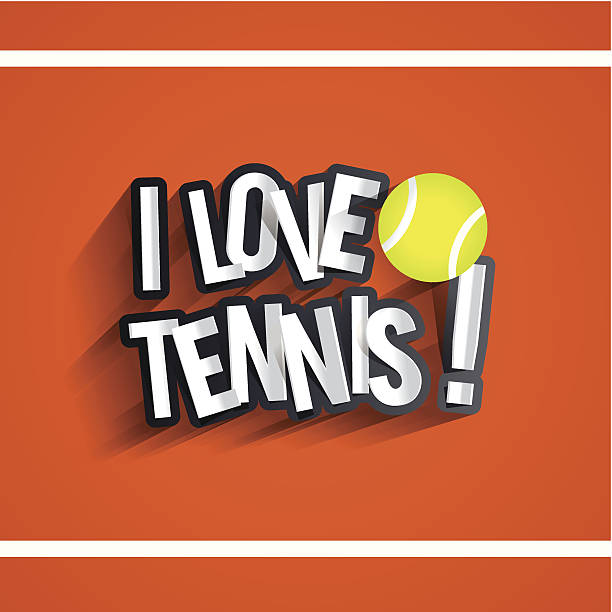 kocham tenis - tennis court love victory stock illustrations