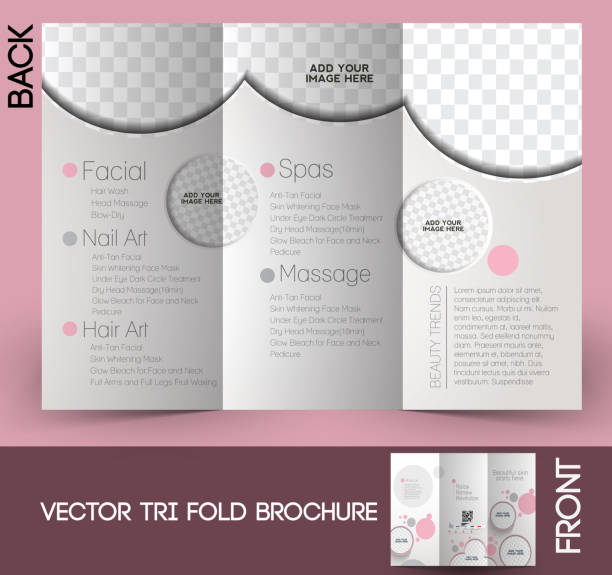 Bellezza cura & Salon Tri-Fold Brochure - illustrazione arte vettoriale