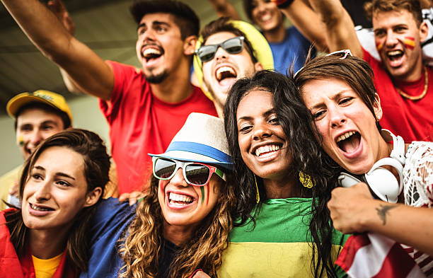 istock mixed national world supporter at the soccer stadium 515200842