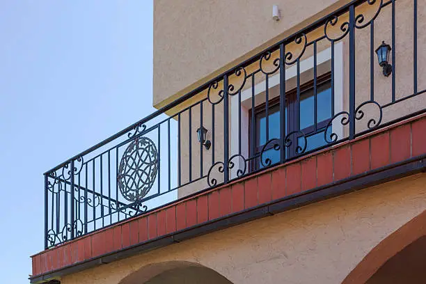 Iron baluster on a house