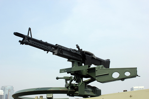 Jakarta, Indonesia - October 8, 2012: Indonesian National Army organized an exhibition of arms and military vehicles in the field of the National Monument in Central Jakarta, Indonesia, to commemorate Armed Forces Day 67th.