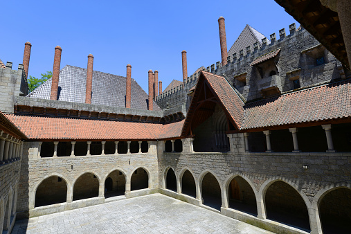 Speyer, Germany - Mar 14, 2020: Ruins of the old Synagogue, the Jewish courtyard in Speyer, Rhineland-Palatinate in Germany