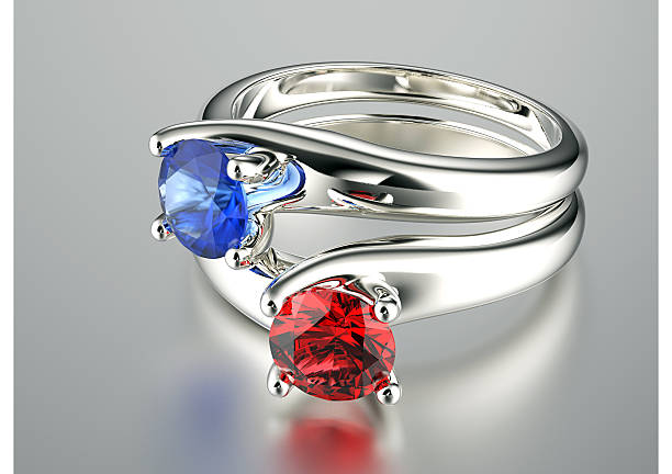 istock Engagement Ring with Diamond on white. Jewelry background 515220841