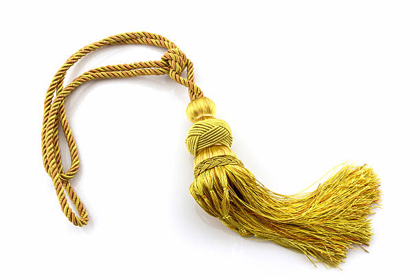 istock Golden curtain tassel interior decoration. 515221093