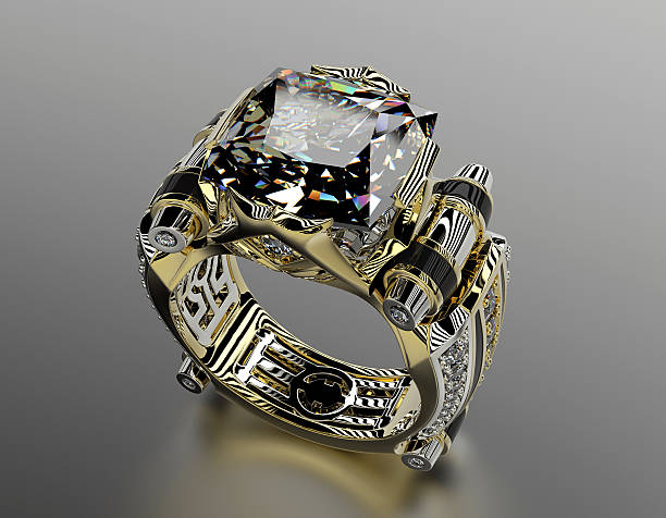 istock Engagement Ring with Diamond on white. Jewelry background 515221129