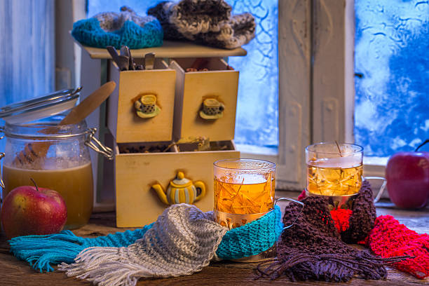 istock Hot tea in a winter evening for two 515222341