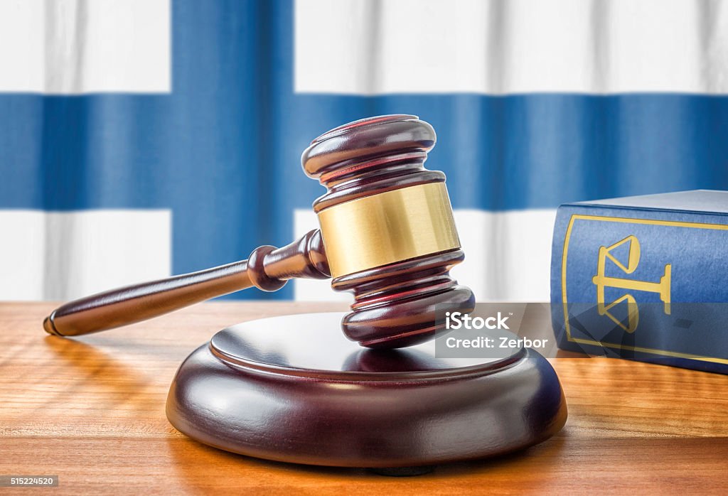 Gavel and a law book - Finland A gavel and a law book - Finland Book Stock Photo