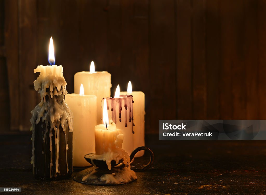 Still life with evil candles and copy space - Royalty-free Kaars Stockfoto