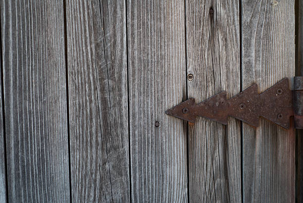 istock Grey Wood plank background with rusty decorative overlay 515226674