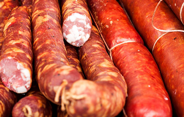 istock many sausages in natural casing as a background 515228232
