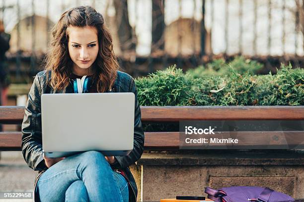 Student With Laptop Stock Photo - Download Image Now - University, Child, Back to School