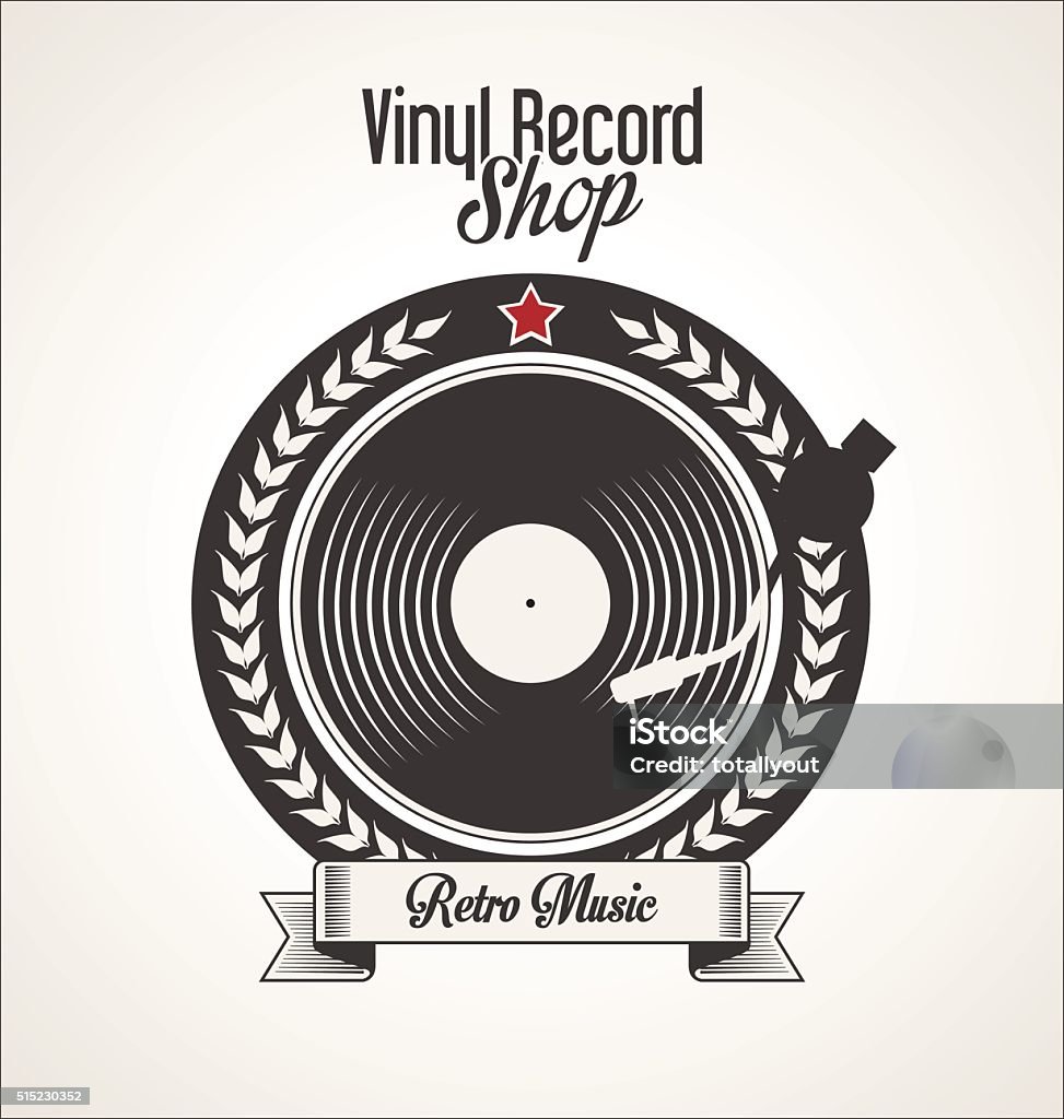 Vinyl record shop retro grunge banner Analog stock vector