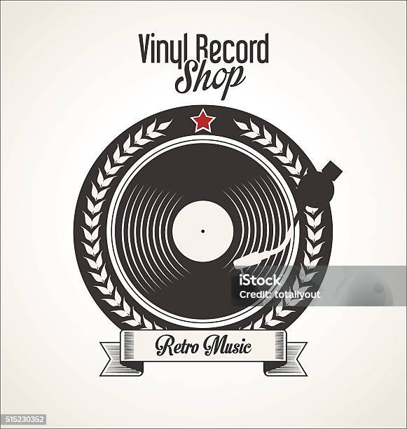 Vinyl Record Shop Retro Grunge Banner Stock Illustration - Download Image Now - Analog, Arts Culture and Entertainment, Audio Equipment