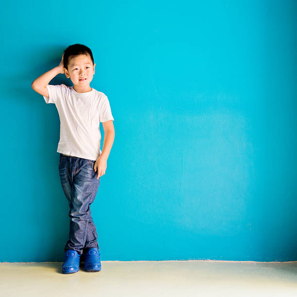 istock Chinese little boy against wall 515231516