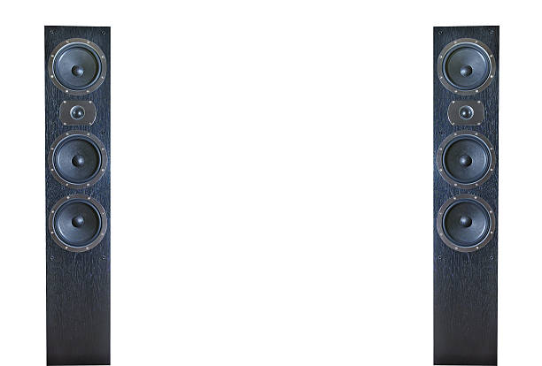Black music speakers isolated