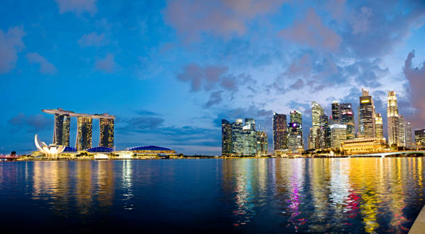 istock Night view of Singapore skyline 515236846