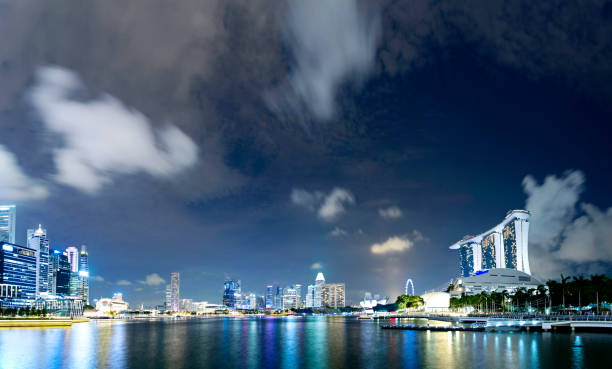 istock Night view of Singapore skyline 515237460